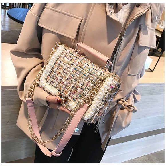 ChicksDesire Handbags - Magical Woolen Pink Crossbody Bag